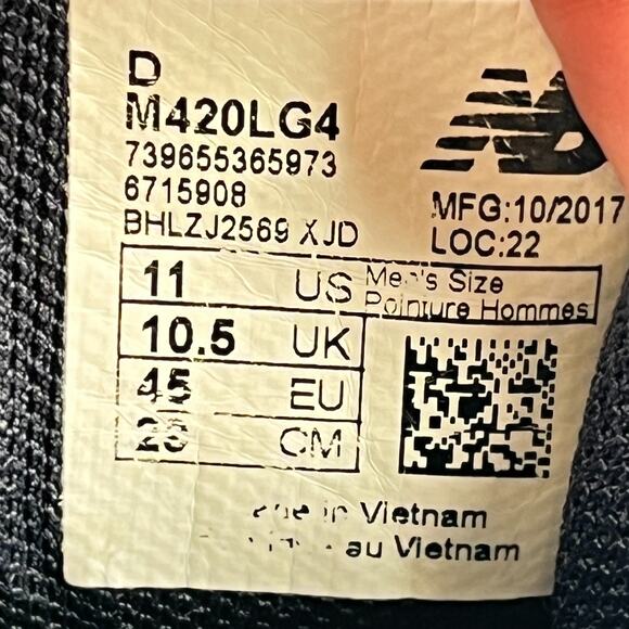 New Balance 420v4 Navy Blue Gray Running Walking Shoes M420LG4 Men's Size 11 - Picture 9 of 10